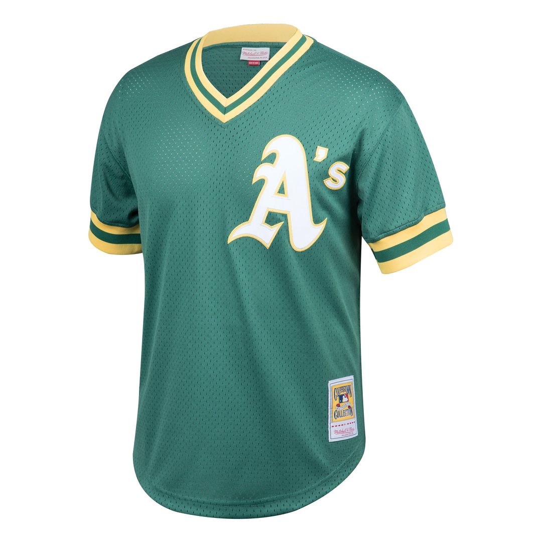 Men's Athletics Rickey Henderson Green Cooperstown Collection Big & Tall Mesh Batting Practice MLB Baseball Jersey - view 2