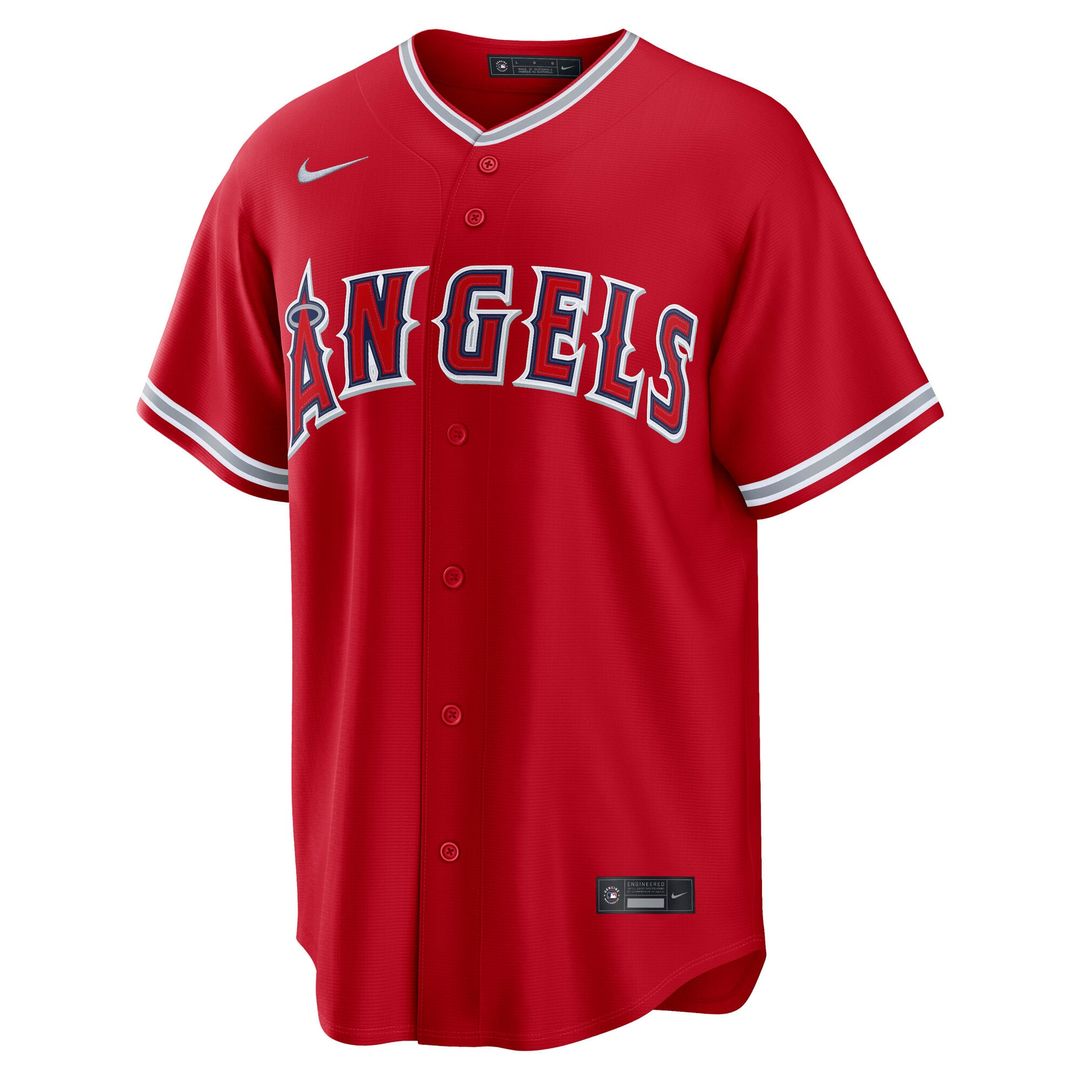 Men's Los Angeles Angels Red Alternate Replica MLB Baseball Jersey - view 2