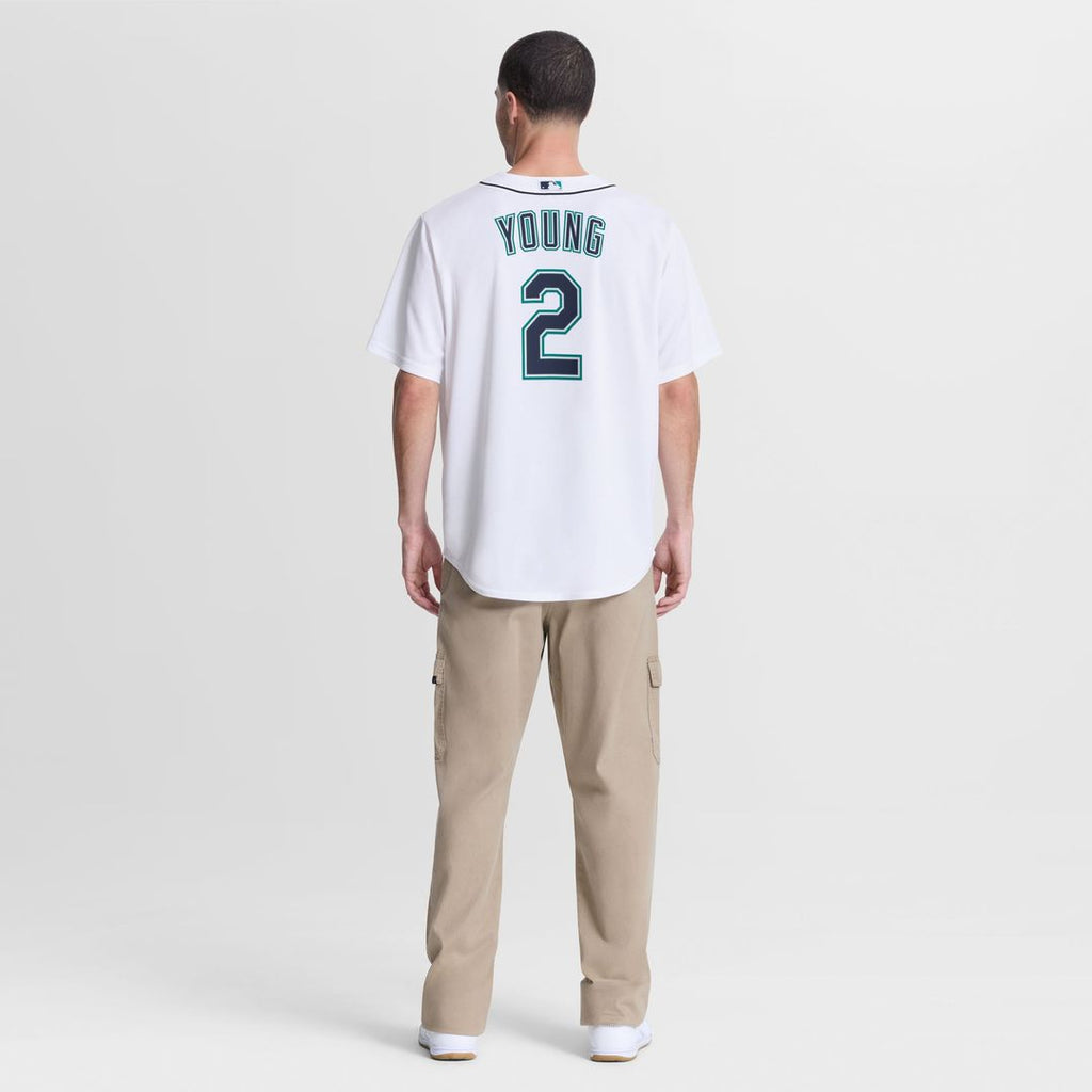 Men's Seattle Mariners Cole Young White Home Replica MLB Baseball Jersey - view 5