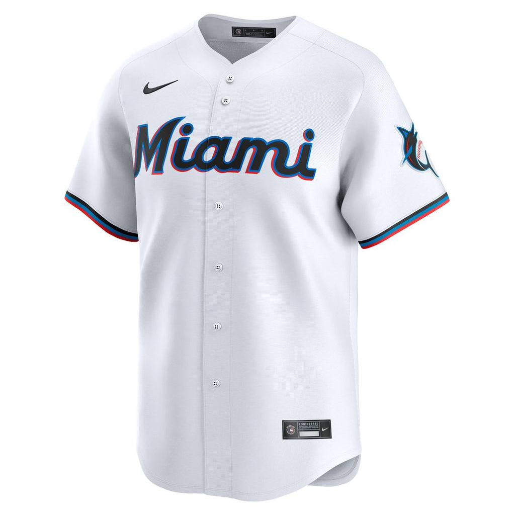 Men's Miami Marlins White #1 Dad Home Limited MLB Baseball Jersey - view 2
