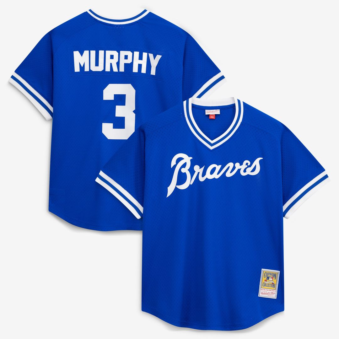 Men's Atlanta Braves Dale Murphy Scarlet Batting Practice MLB Baseball Jersey - view 15