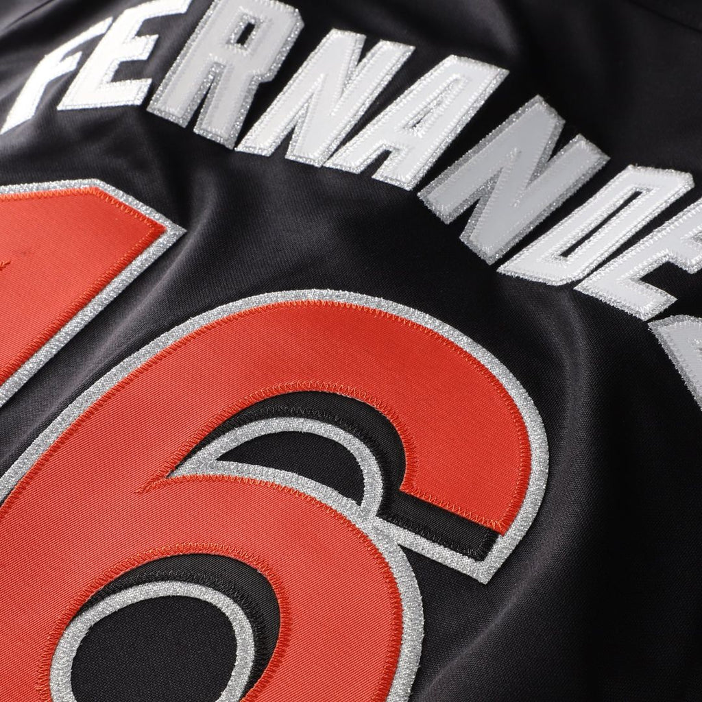 Men's Miami Marlins Jose Fernandez Black Batting Practice MLB Baseball Jersey - view 5