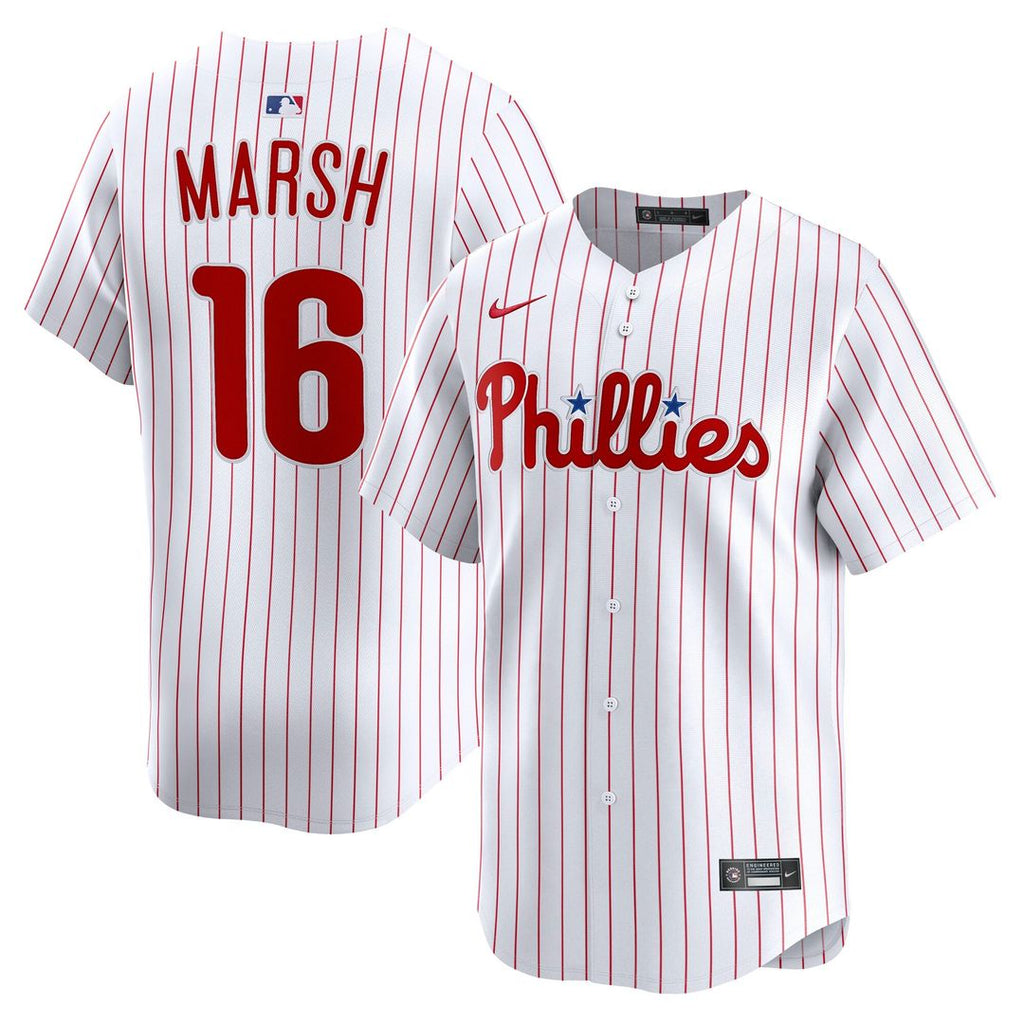 Men's Philadelphia Phillies Brandon Marsh White Home Limited MLB Baseball Jersey - view 1