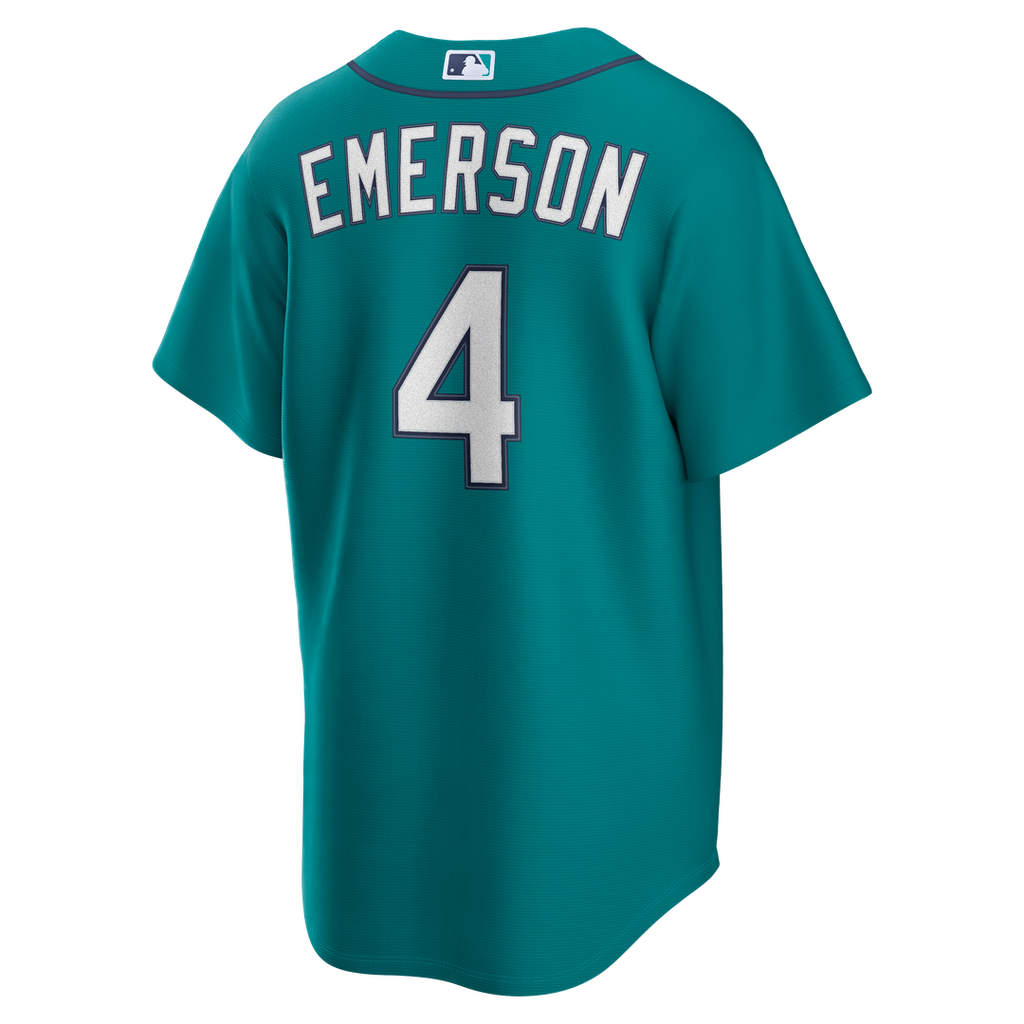 Men's Seattle Mariners Colt Emerson Teal Alternate Replica MLB Baseball Jersey - view 3