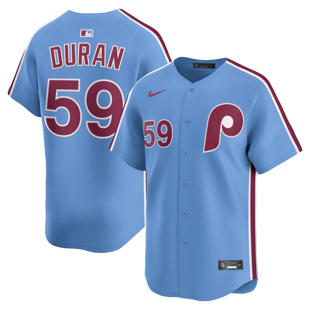 Men's Philadelphia Phillies Jhoan Duran Light Blue Alternate Limited MLB Baseball Jersey - view 4