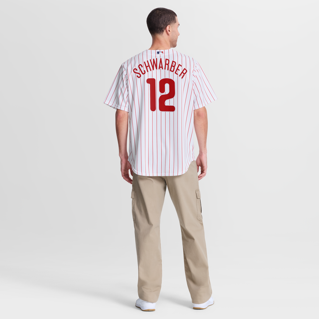 Men's Philadelphia Phillies Kyle Schwarber White Home Replica MLB Baseball Jersey - view 5