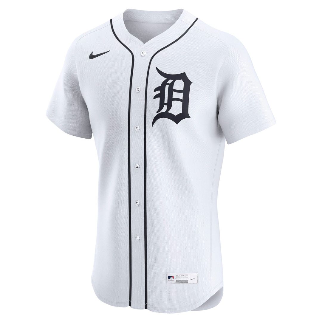 Men's Detroit Tigers White Home Elite MLB Baseball Jersey - view 2