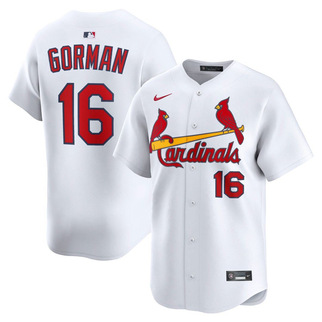 Men's St. Louis Cardinals Nolan Gorman White Home Limited MLB Baseball Jersey - view 1