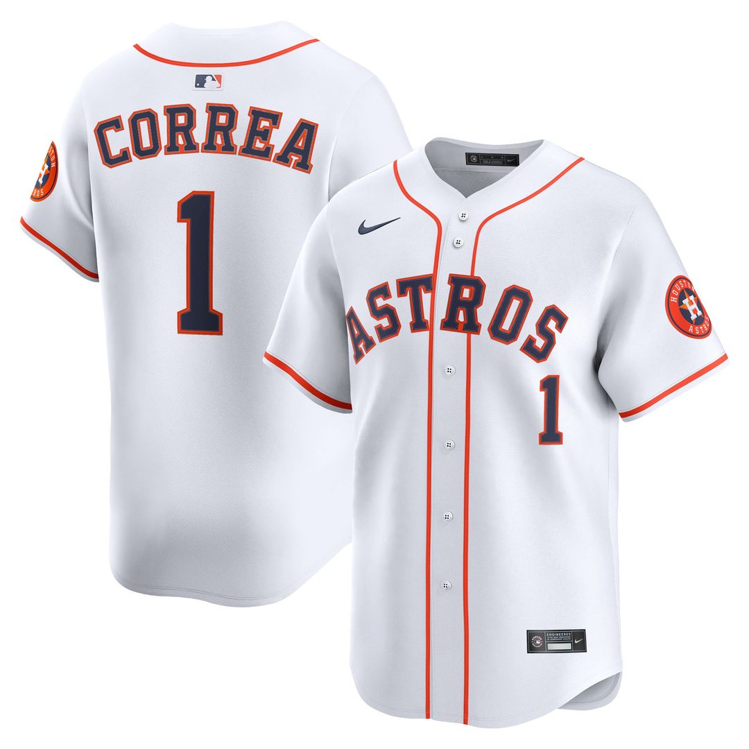 Men's Houston Astros Carlos Correa White Home Limited MLB Baseball Jersey - view 1