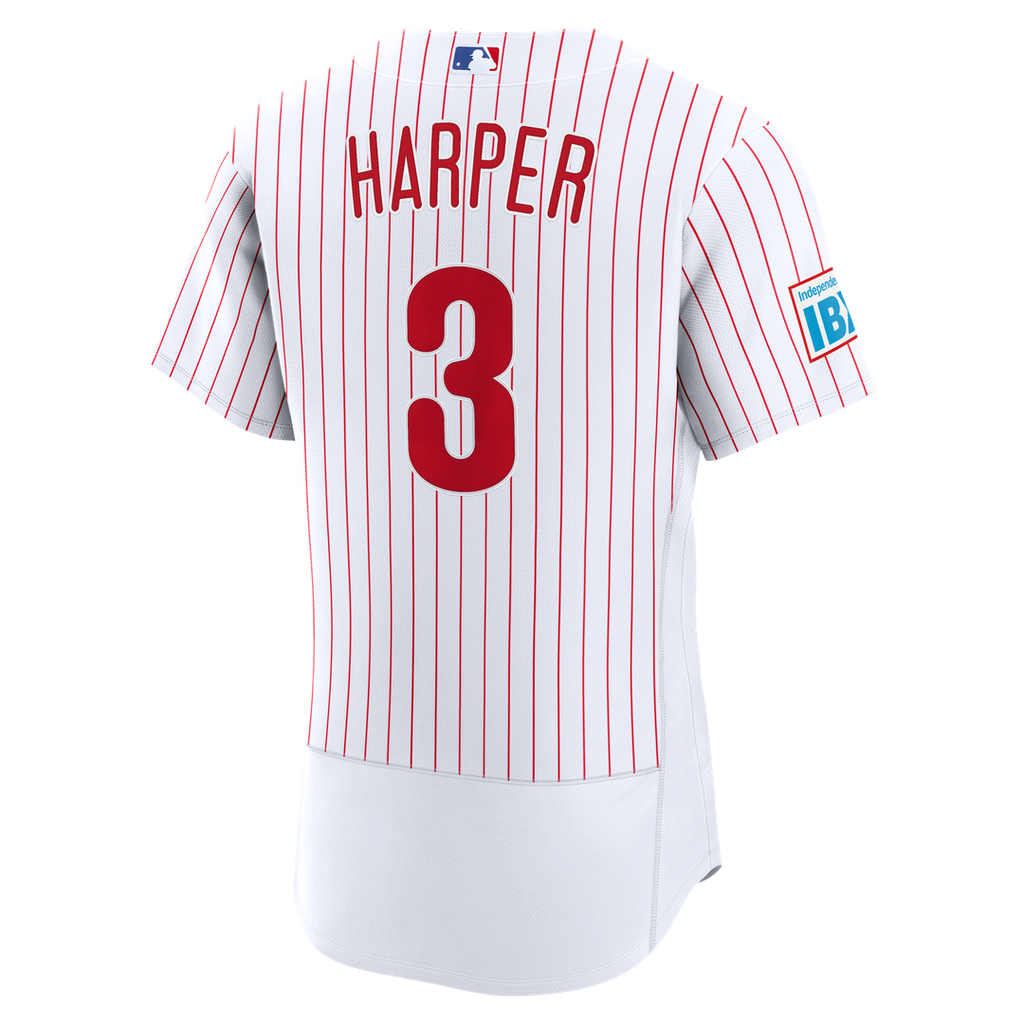 Men's Philadelphia Phillies Bryce Harper Light Blue Alternate Sponsor Patch MLB Baseball Jersey - view 9