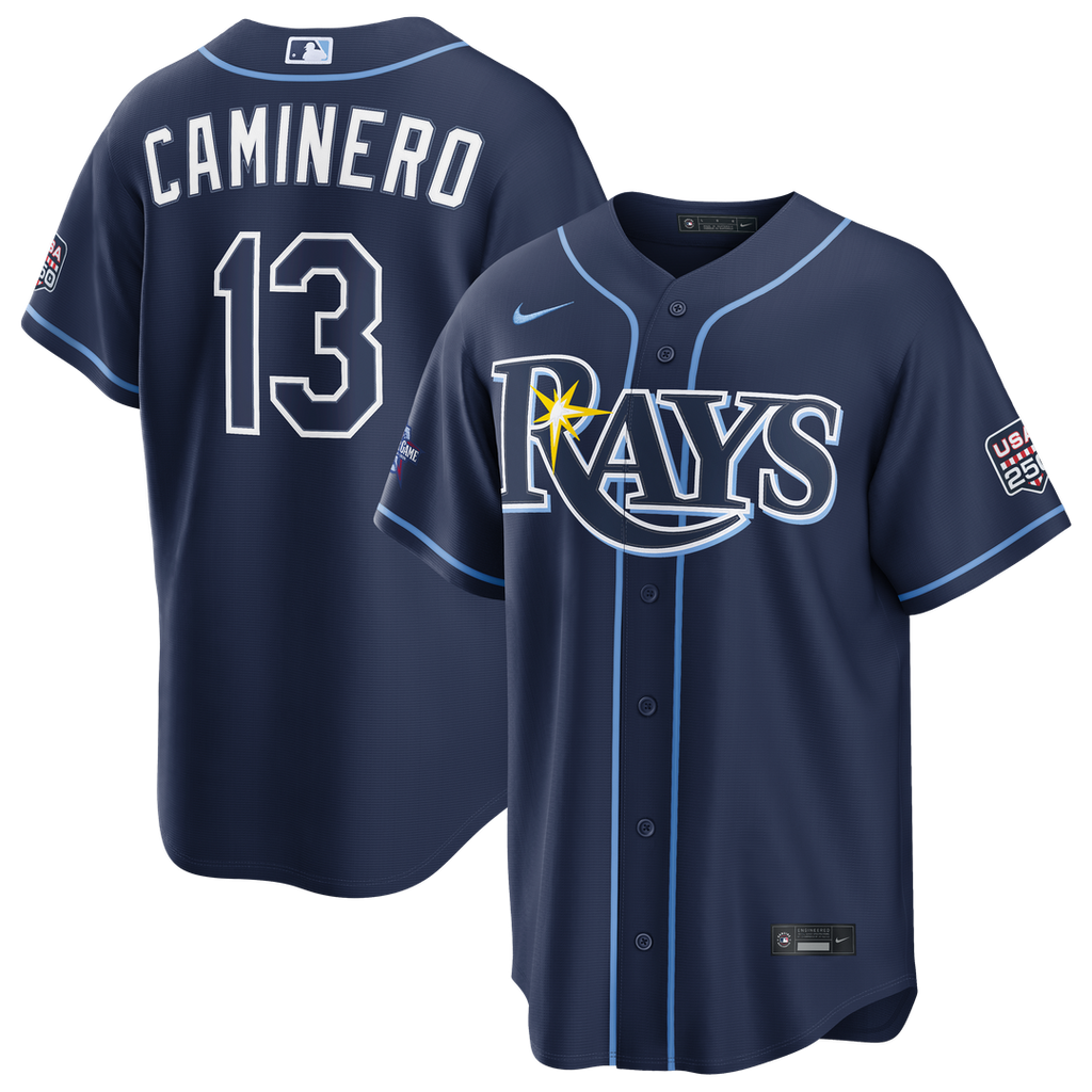Men's 2026 All-Star Game Men's Tampa Bay Rays Junior Caminero Navy Replica MLB Baseball Jersey - view 1