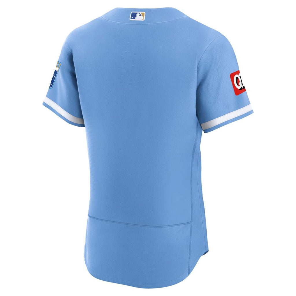 Men's Kansas City Royals Light Blue Alternate Sponsor Patch MLB Baseball Jersey - view 3