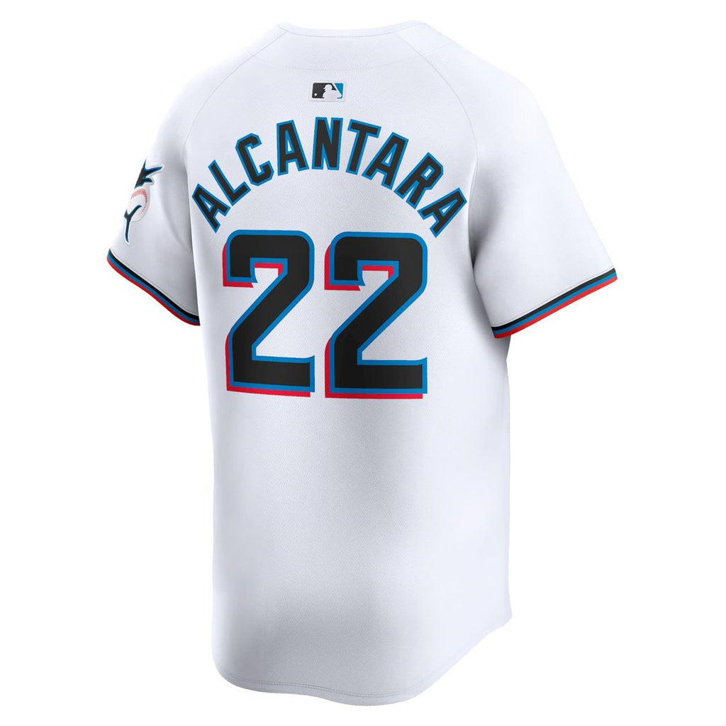 Men's Miami Marlins Sandy Alcantara White Home Limited MLB Baseball Jersey - view 3