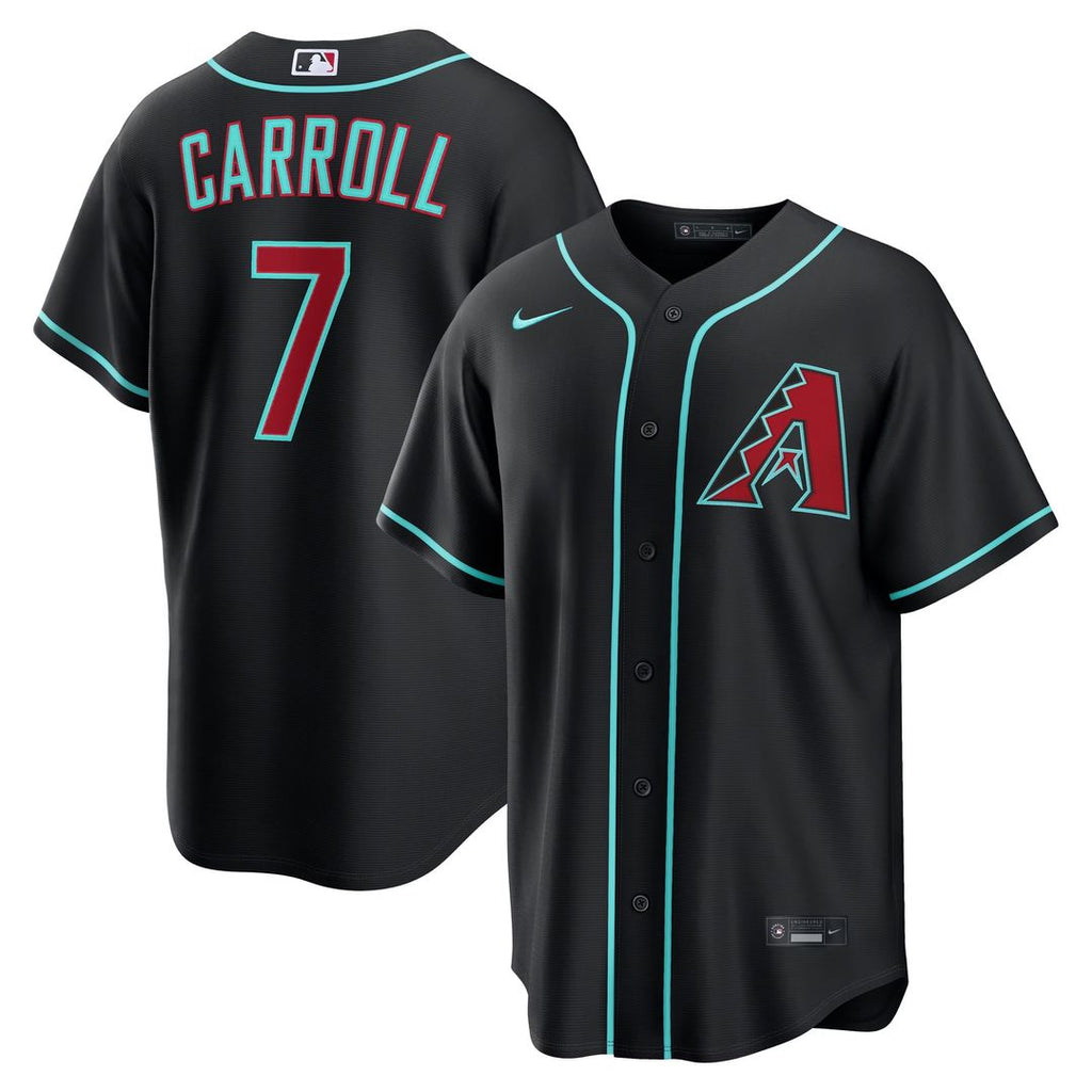 Men's Arizona Diamondbacks Corbin Carroll Black Alternate Replica MLB Baseball Jersey - view 15