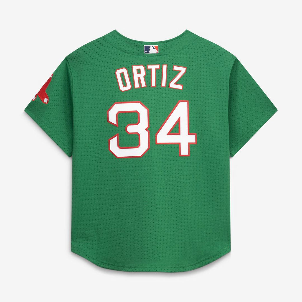 Men's Boston Red Sox David Ortiz Red Cooperstown Collection Mesh Batting Practice Button-Up MLB Baseball Jersey - view 9