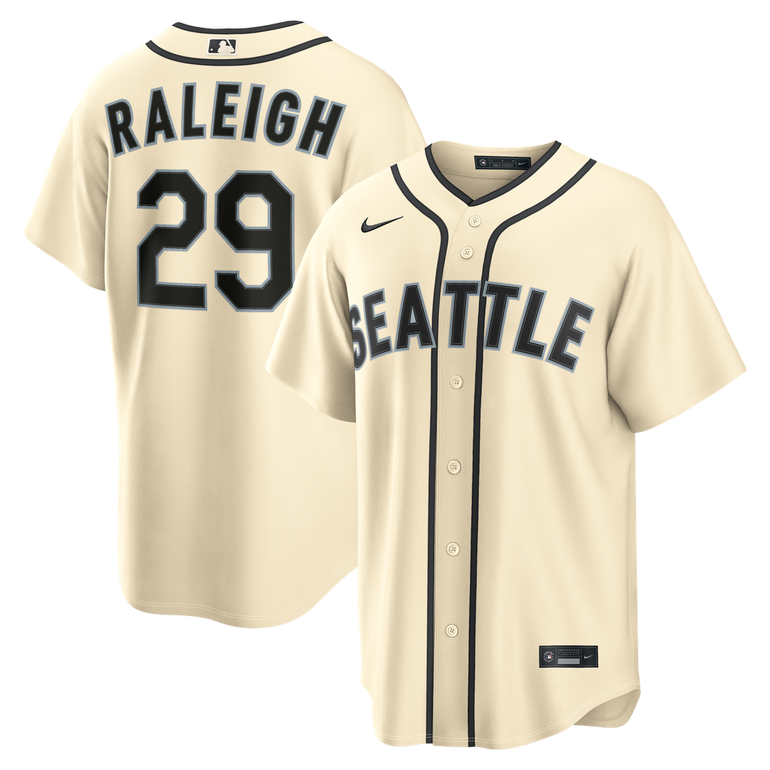 Men's Seattle Mariners Cal Raleigh Navy Road Replica MLB Baseball Jersey - view 10