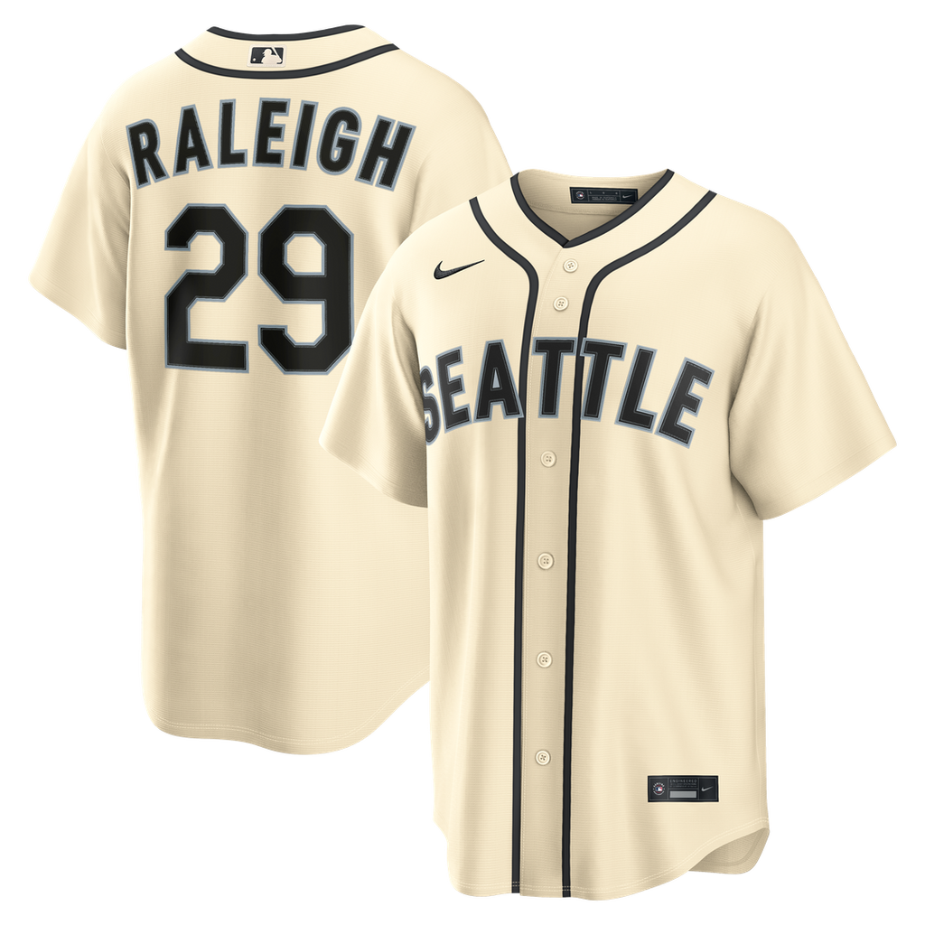 Men's Seattle Mariners Cal Raleigh Cream Alternate Replica MLB Baseball Jersey - view 4