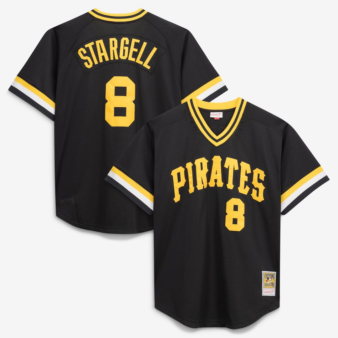 Men's Pittsburgh Pirates Willie Stargell Black Cooperstown Collection Big & Tall Mesh Batting Practice MLB Baseball Jersey - view 1