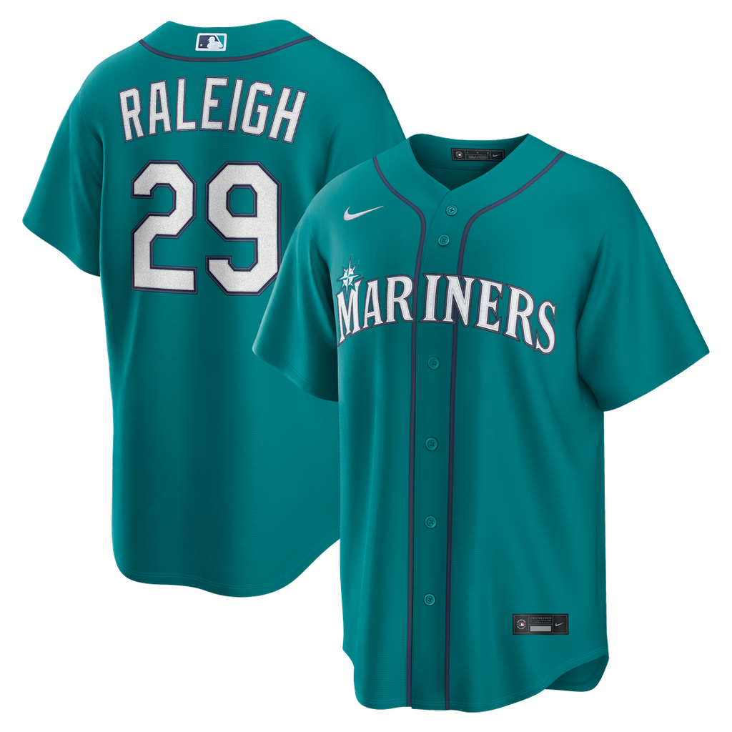 Men's Seattle Mariners Cal Raleigh Teal Alternate Replica MLB Baseball Jersey - view 4