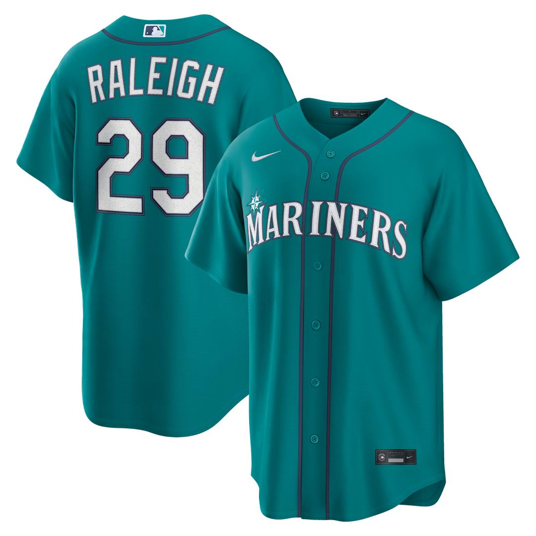 Men's Seattle Mariners Cal Raleigh Teal Alternate Replica MLB Baseball Jersey - view 4