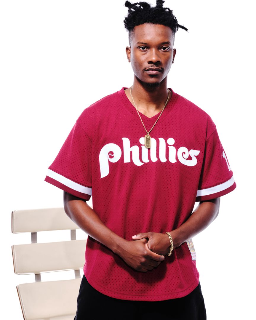 Men's Philadelphia Phillies John Kruk Burgundy Big & Tall Cooperstown Collection Mesh Batting Practice MLB Baseball Jersey - view 2