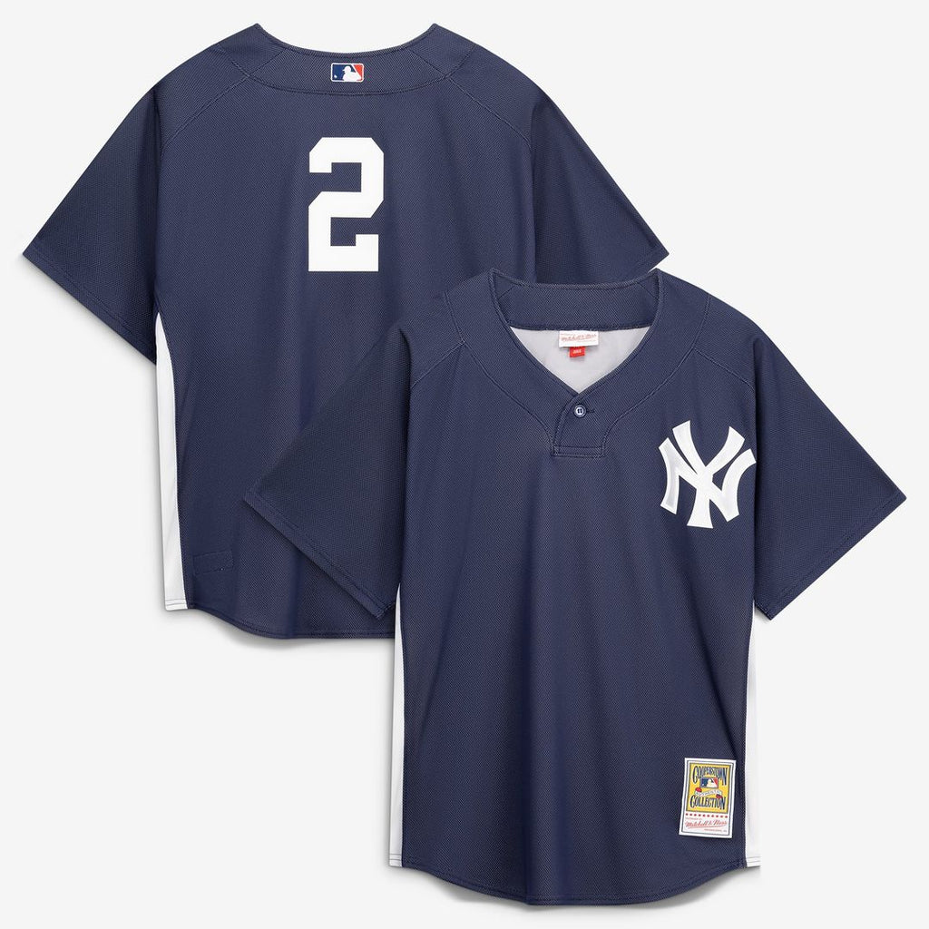 Men's New York Yankees Derek Jeter Navy Batting Practice MLB Baseball Jersey - view 1