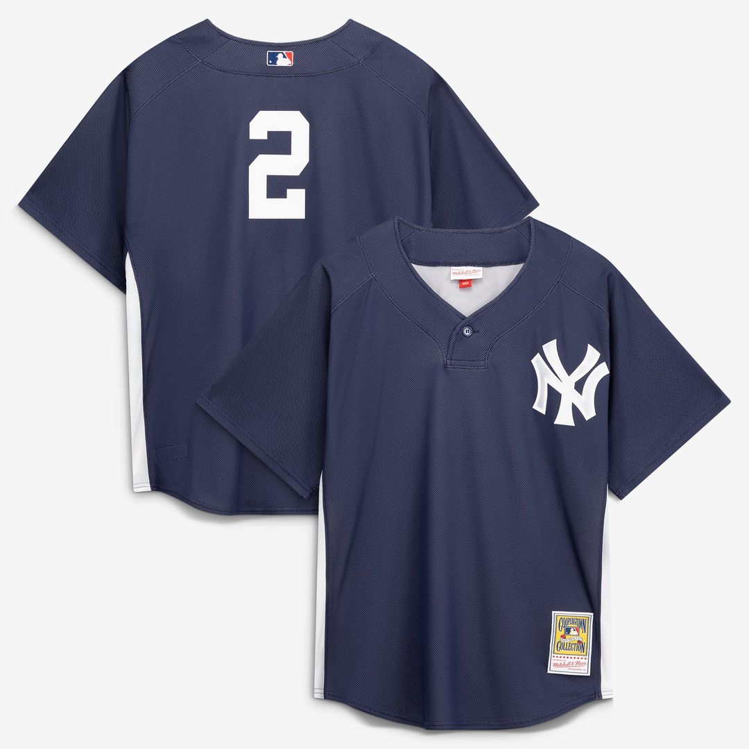 Men's New York Yankees Derek Jeter Navy Batting Practice MLB Baseball Jersey - view 1