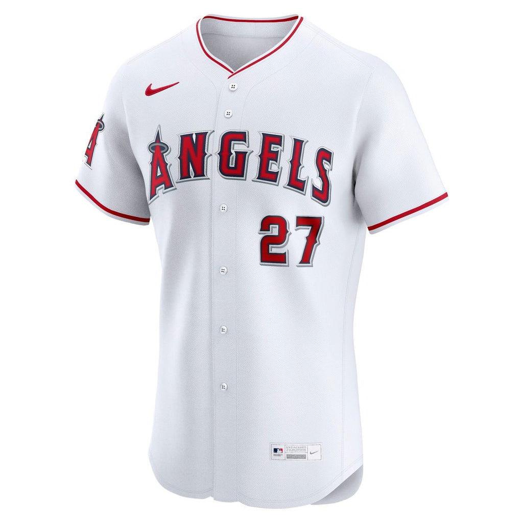 Men's Los Angeles Angels Mike Trout White Home Elite MLB Baseball Jersey - view 2