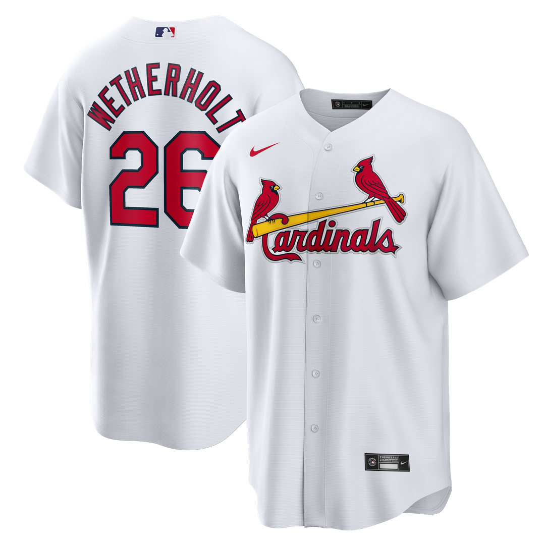 Men's St. Louis Cardinals JJ Wetherholt White Home Replica MLB Baseball Jersey - view 1