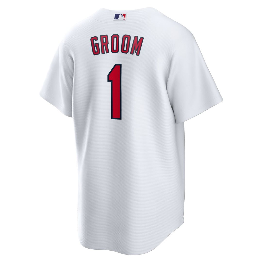 Men's St. Louis Cardinals White #1 Groom Home Replica MLB Baseball Jersey - view 3
