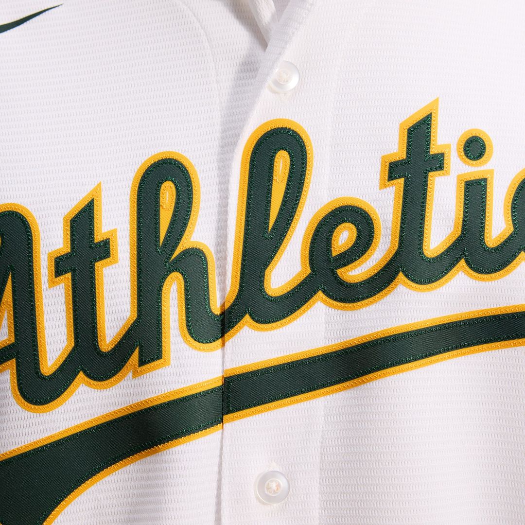Men's Athletics White Home Replica MLB Baseball Jersey - view 11