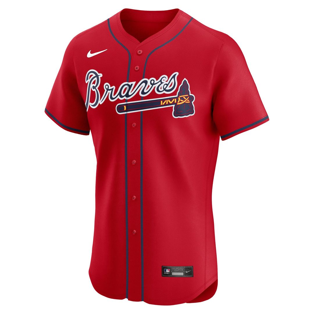 Men's Atlanta Braves Navy Alternate Elite MLB Baseball Jersey - view 8