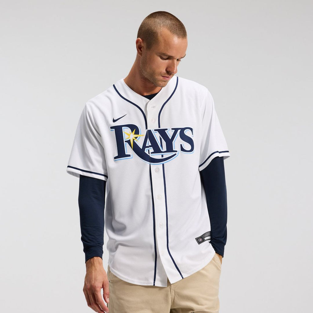 Men's Tampa Bay Rays Yandy Díaz White Home Replica MLB Baseball Jersey - view 3
