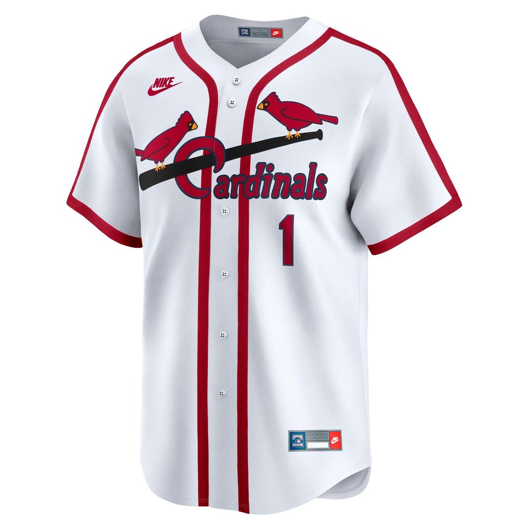 Men's St. Louis Cardinals Ozzie Smith White Throwback Cooperstown Collection Limited MLB Baseball Jersey - view 2