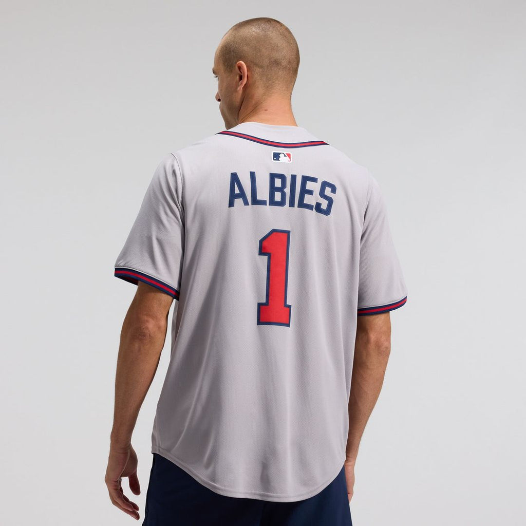 Men's Atlanta Braves Ozzie Albies Gray Road Limited MLB Baseball Jersey - view 3