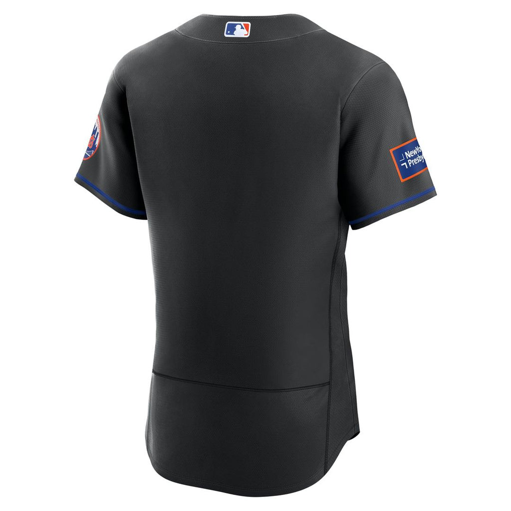 Men's New York Mets White Home Sponsor Patch MLB Baseball Jersey - view 9
