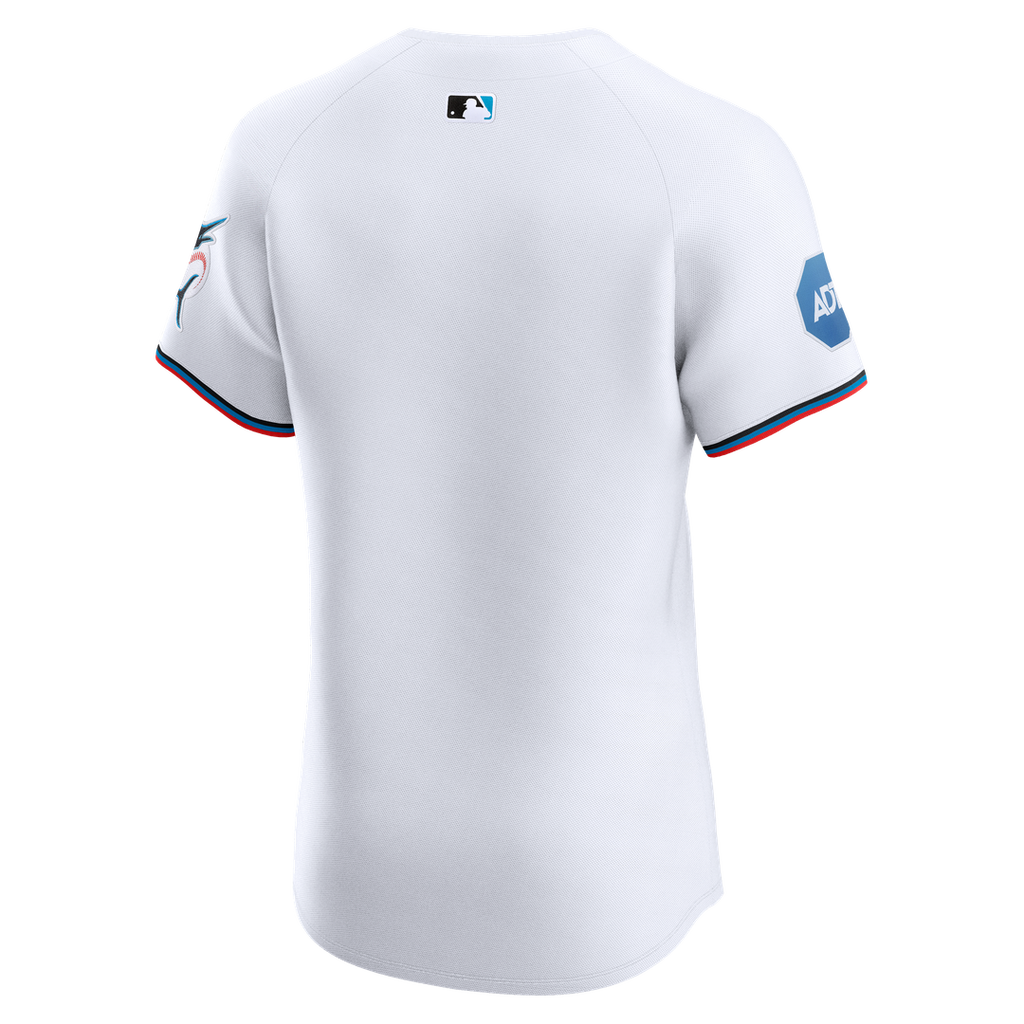 Men's Miami Marlins White Home Elite MLB Baseball Jersey - view 8