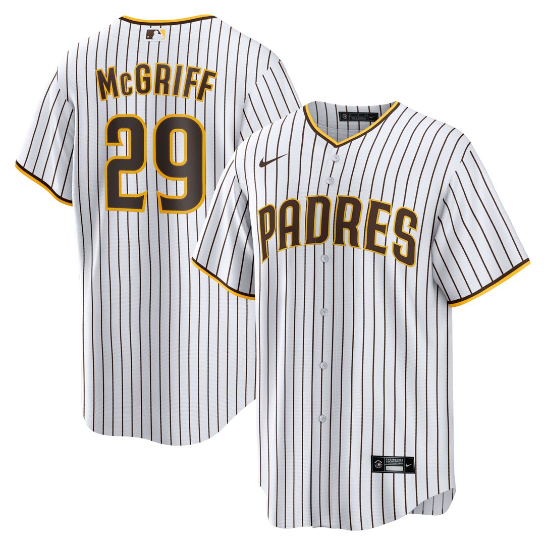 Men's San Diego Padres Fred McGriff White Home Retired Player Replica MLB Baseball Jersey - view 1