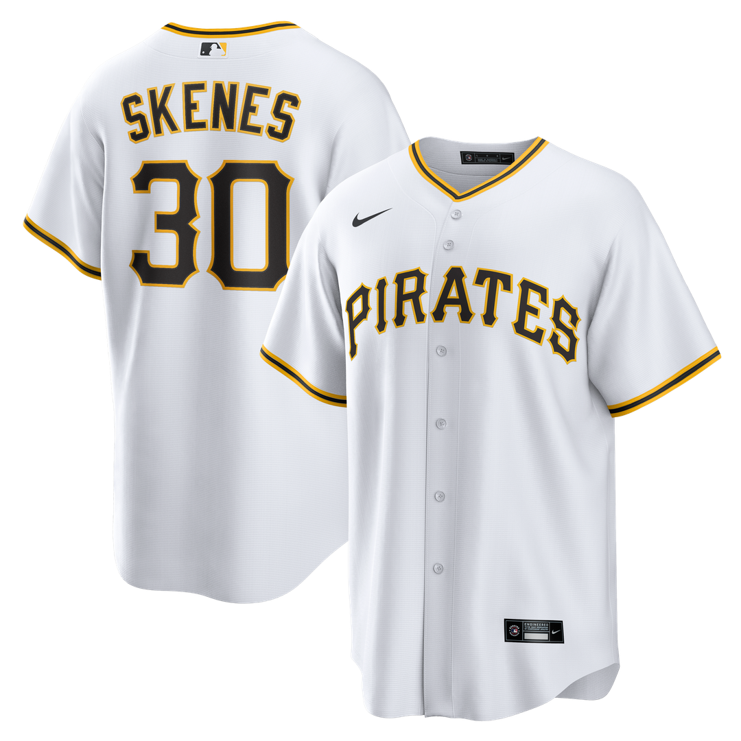 Men's Pittsburgh Pirates Paul Skenes White Home Replica MLB Baseball Jersey - view 6