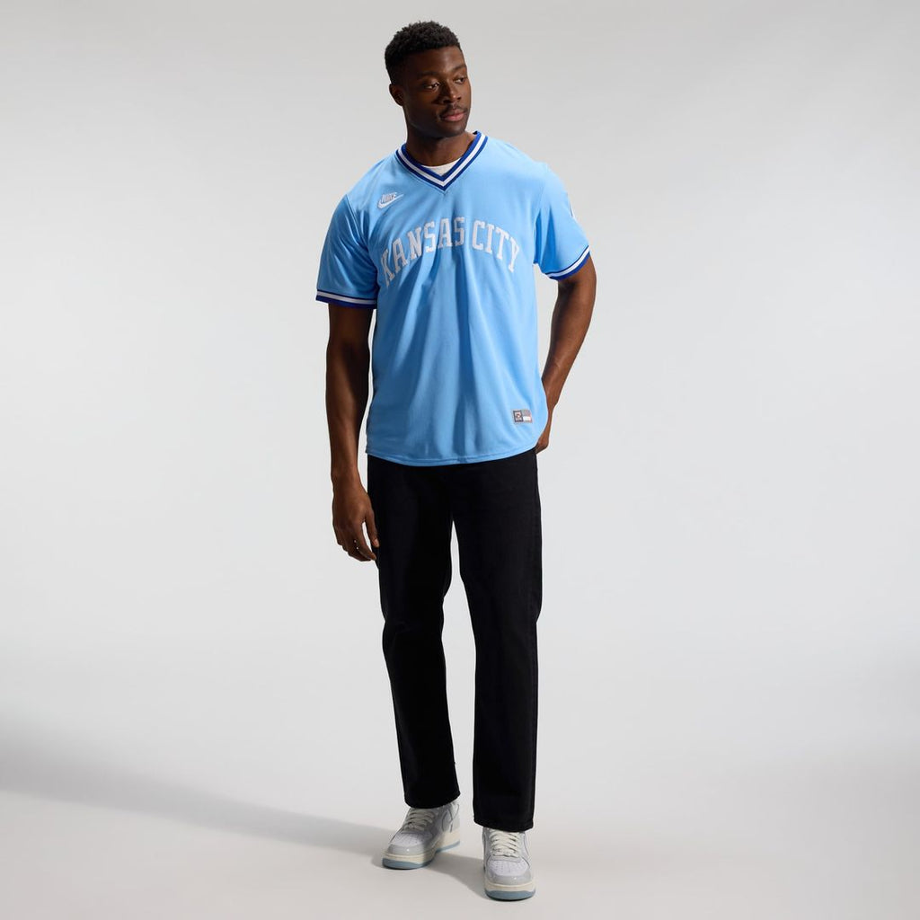 Men's Kansas City Royals Bo Jackson Light Blue Throwback Cooperstown Collection Limited MLB Baseball Jersey - view 7