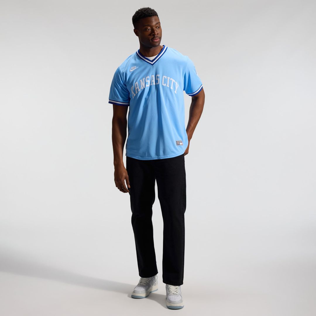 Men's Kansas City Royals Bo Jackson Light Blue Throwback Cooperstown Collection Limited MLB Baseball Jersey - view 7