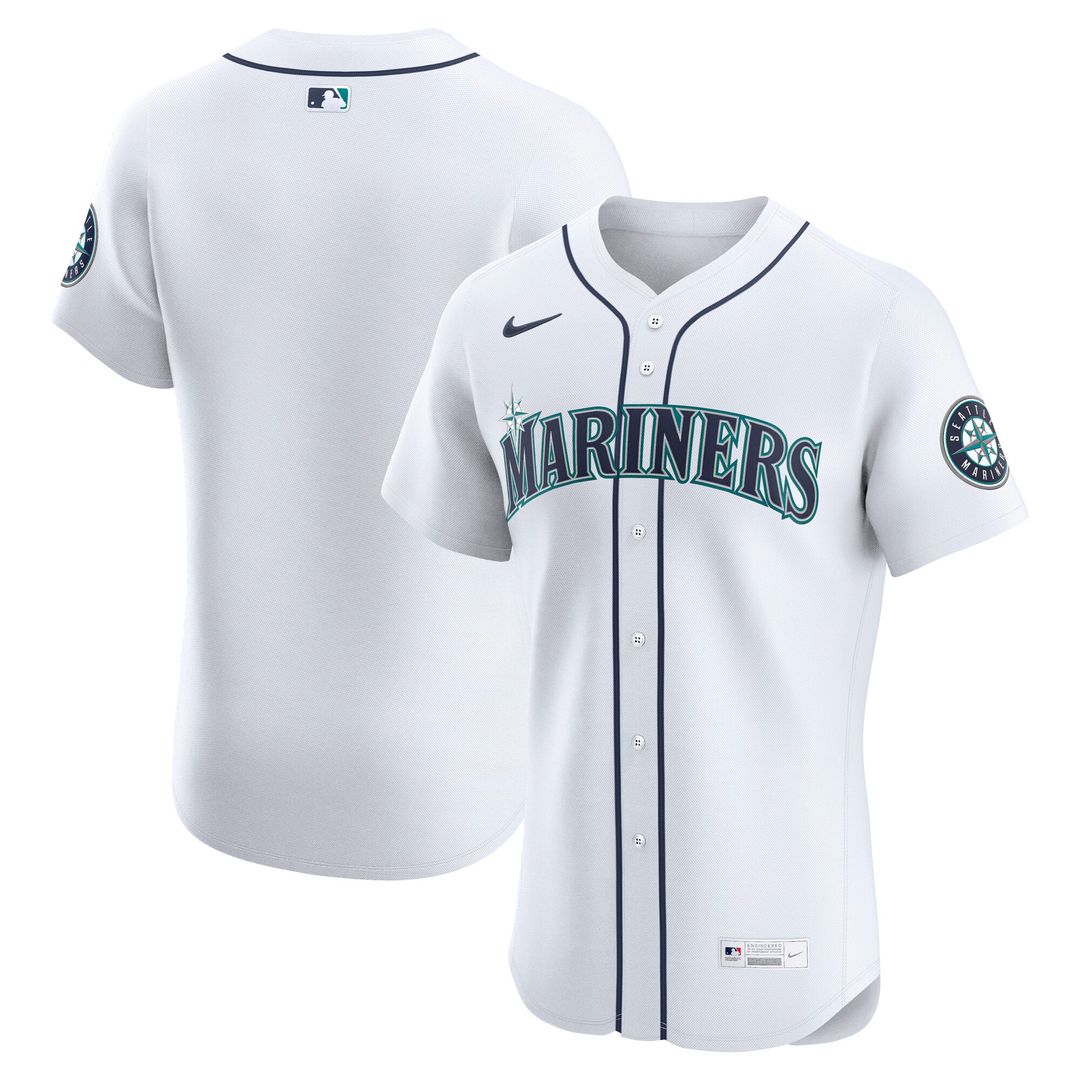Men's Seattle Mariners White Home Elite MLB Baseball Jersey - view 1