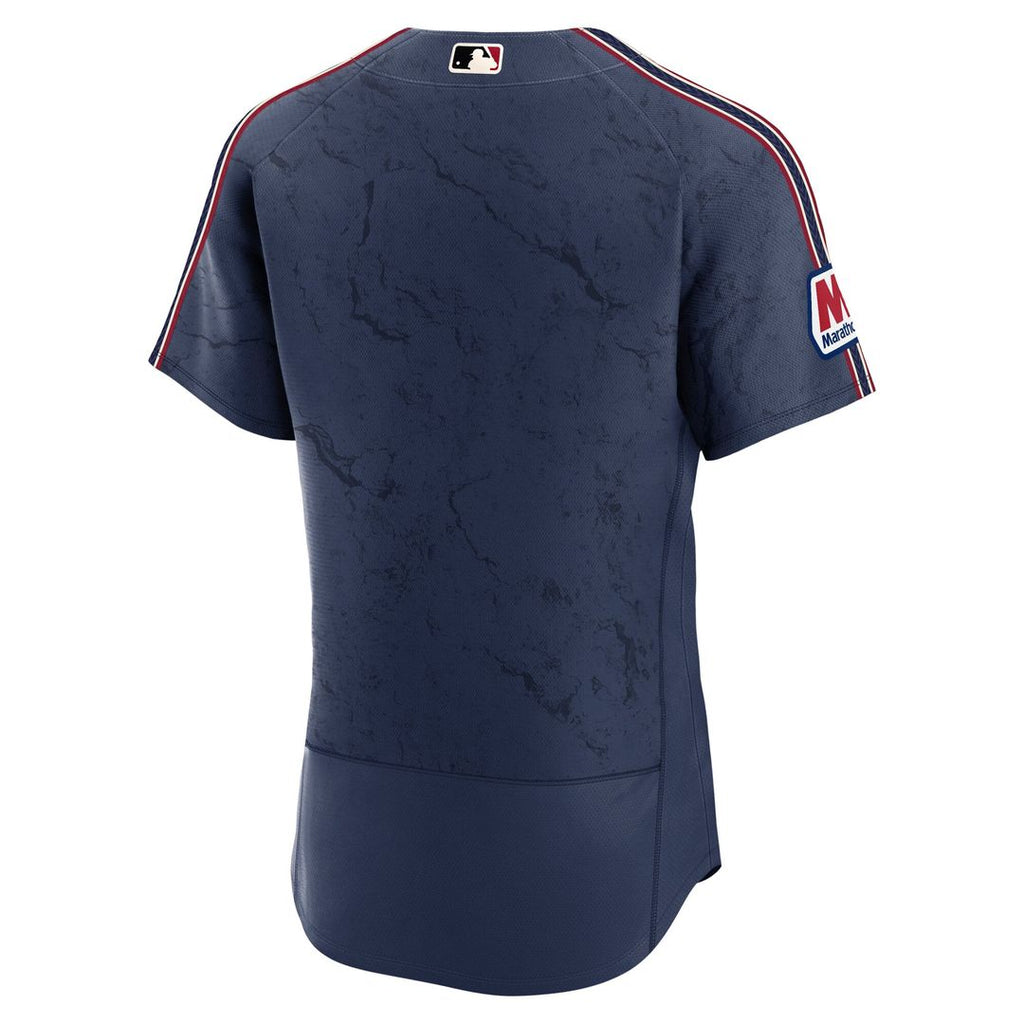 Men's Cleveland Guardians Navy City Connect Sponsor Patch MLB Baseball Jersey - view 3