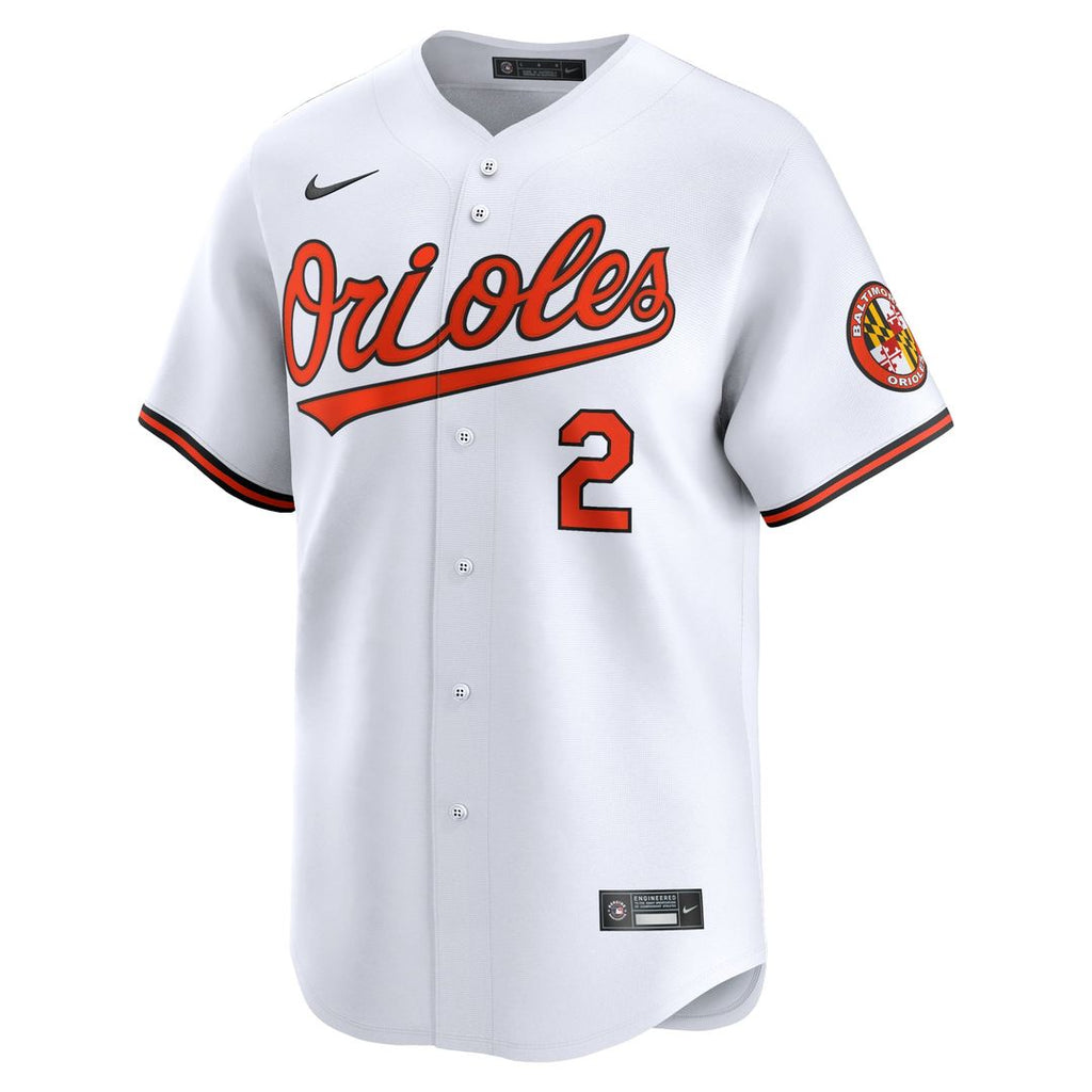 Men's Baltimore Orioles Gunnar Henderson White Home Limited MLB Baseball Jersey - view 2