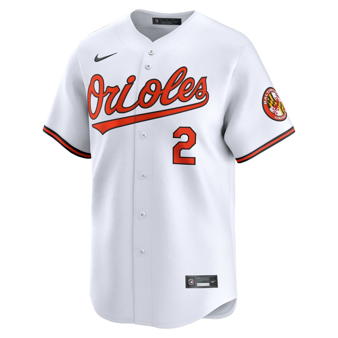 Men's Baltimore Orioles Gunnar Henderson White Home Limited MLB Baseball Jersey - view 2