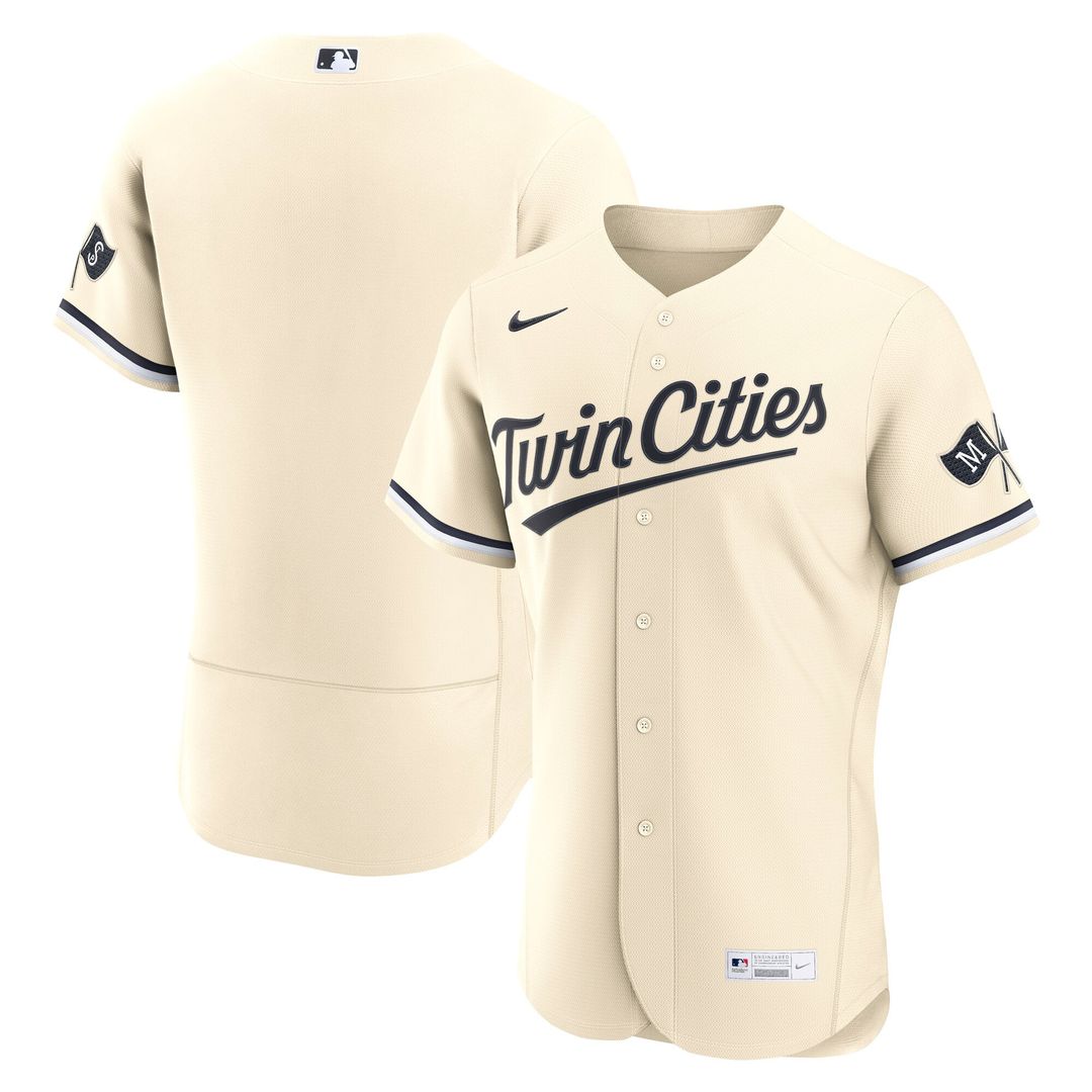 Men's Minnesota Twins Cream Alternate MLB Baseball Jersey - view 1