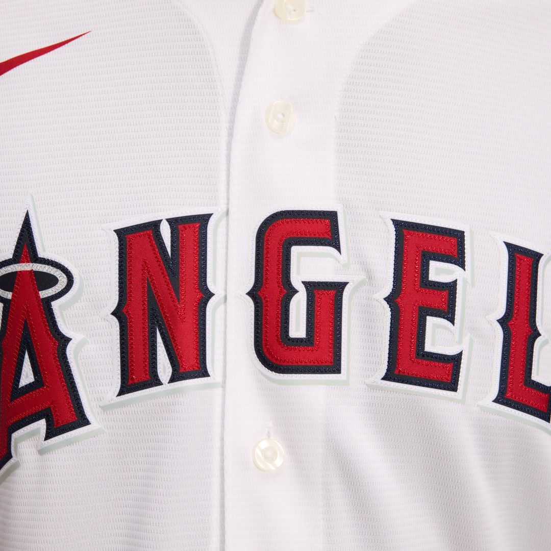 Men's Los Angeles Angels White Home Replica MLB Baseball Jersey - view 19
