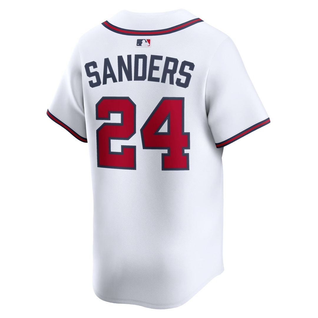 Men's Atlanta Braves Deion Sanders White Limited MLB Baseball Jersey - view 3