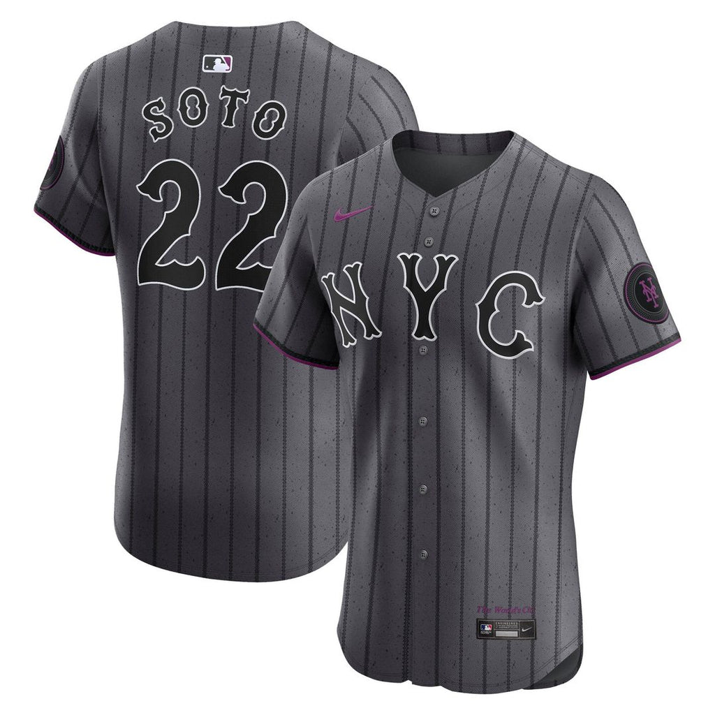 Men's New York Mets Juan Soto Gray City Connect Elite MLB Baseball Jersey - view 1
