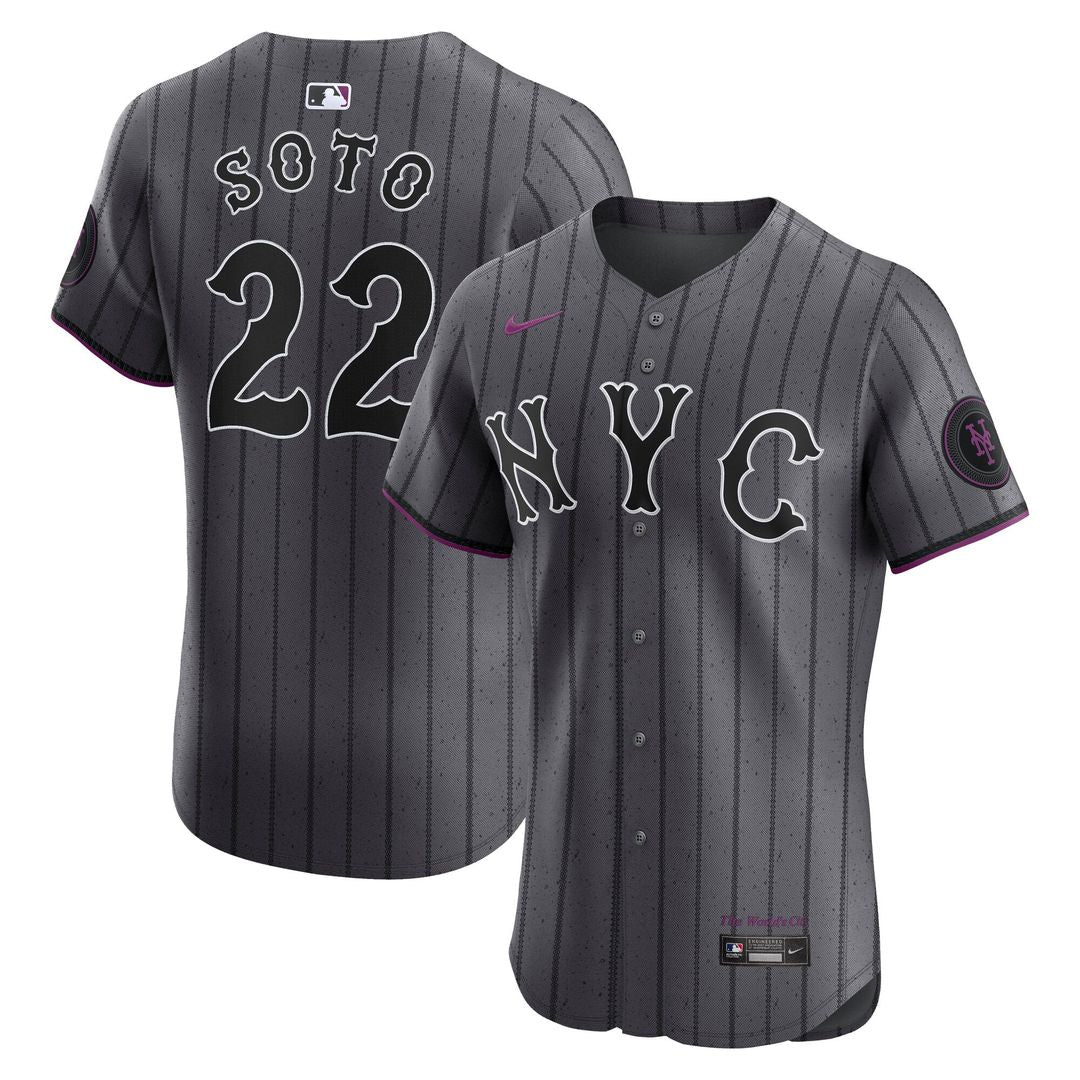 Men's New York Mets Juan Soto Gray City Connect Elite MLB Baseball Jersey - view 1